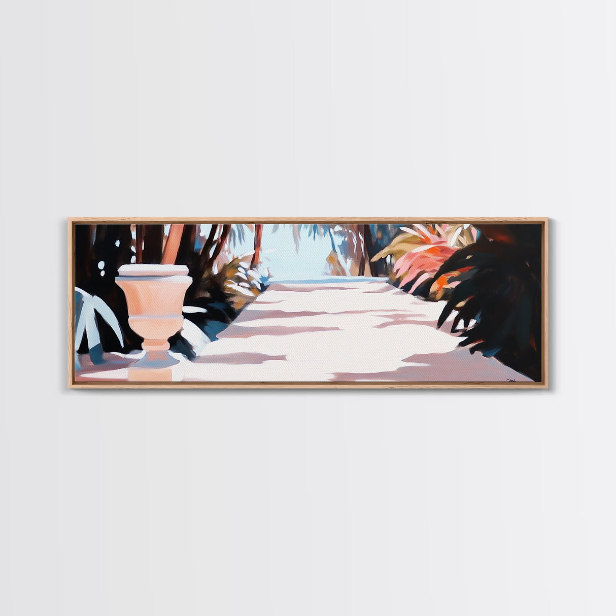 Palm Pathway, Tropical Landscape, Summer Art, Framed Canvas Print, Boho Wall Art, Relaxing Home Decor, Beach Vibes, Coastal Living
