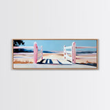 Open Gate, Countryside Fence, Rural Landscape, Framed Canvas Print, Warm Home Decor, Farmhouse Wall Art, Minimalist Design, Serene