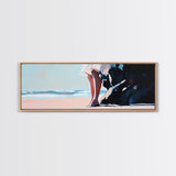 Sunset Beach, Peaceful Retreat, Ocean Serenity, Coastal Canvas Print, Living Room Wall Art, Soft Pastel Decor, Minimalist Wall Art