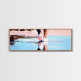 Water Walk, Reflection Art, Modern Coastal, Canvas Print, Beach Aesthetic Wall Art, Minimalist Water Painting, Soft Pastel Seaside Art