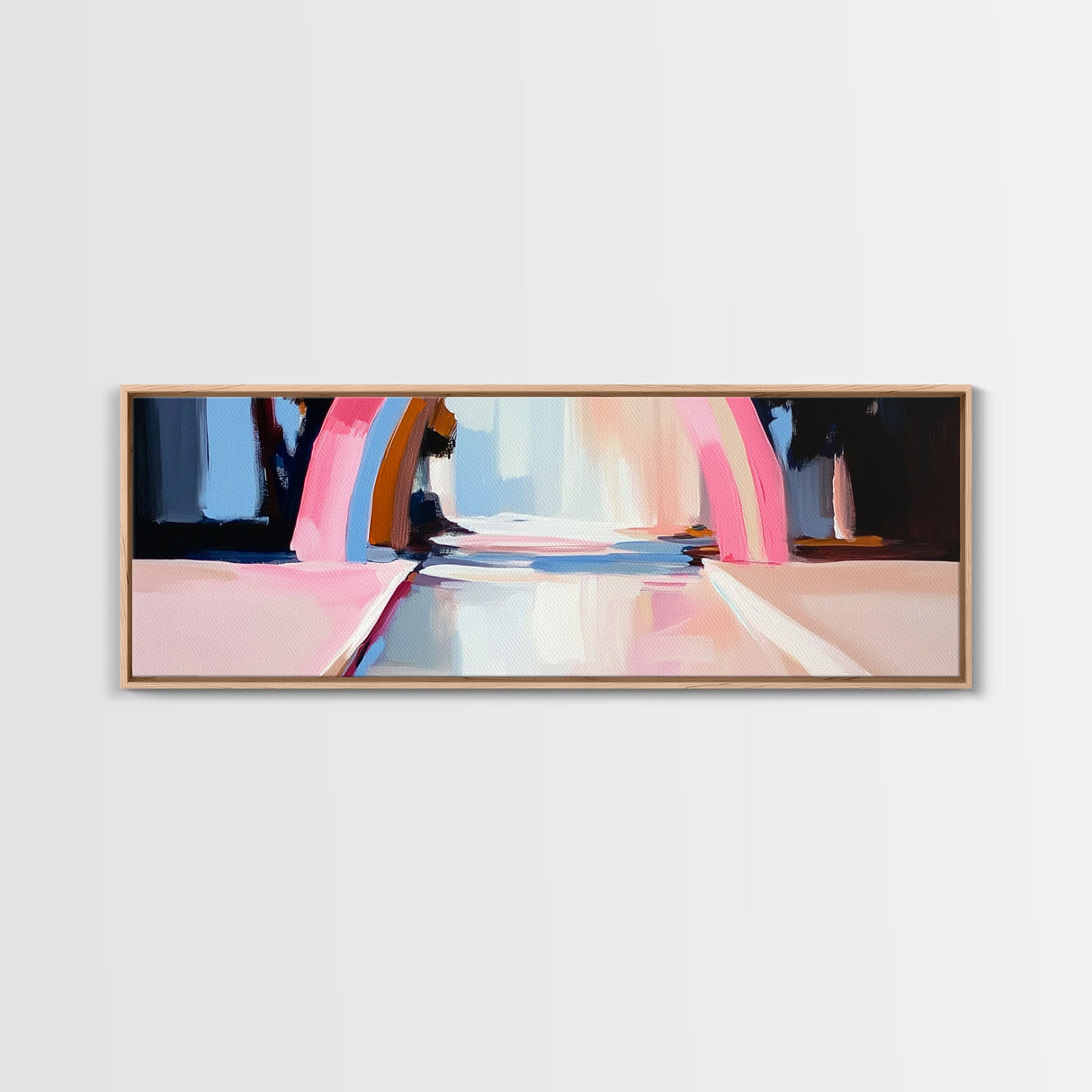 Abstract Rainbow Arch, Modern Colorful Art, Vibrant Wall Decor, Playful Aesthetic, Statement Piece, Kids Room Art, Framed Canvas Print
