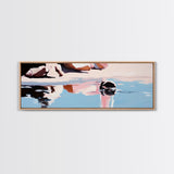 Rock Pool Reflection, Abstract Beach Art, Coastal Serenity, Soft Pastel Decor, Modern Minimalist Aesthetic, Canvas Print, Ocean Vibes