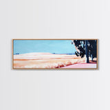Rolling Fields, Pastel Landscape, Countryside Painting, Nature Decor, Modern Farmhouse Art, Living Room Wall Art, Framed Canvas Print
