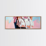 Pink Handbag, Fashion Wall Art, Feminine Aesthetic, Chic Decor, Framed Canvas Print, Modern Bedroom Art, Minimalist Artwork