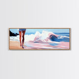 Ocean Waves, Serene Beach, Coastal Decor, Framed Canvas Print, Seascape Wall Art, Minimalist Art, Living Room Wall Art, Summer Aesthetic