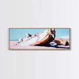Shipwreck, Abandoned Boat, Nautical Art, Framed Canvas Print, Coastal Wall Art, Rustic Decor, Minimalist Print, Living Room Art
