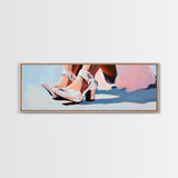 Heels, Fashion Art, Elegant Winter, Canvas Print, Feminine Aesthetic, Stylish Wall Art, Pastel Decor, Modern Bedroom Art