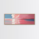 Pink Sunset, Tranquil Beach, Evening Serenity, Canvas Print, Coastal Wall Art, Bedroom Decor, Soft Aesthetic, Modern Home Design