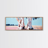 Desert Trees, Minimalist Landscape, Rustic Home Decor, Framed Canvas Print, Living Room Wall Art, Boho Aesthetic, Neutral Nature Art