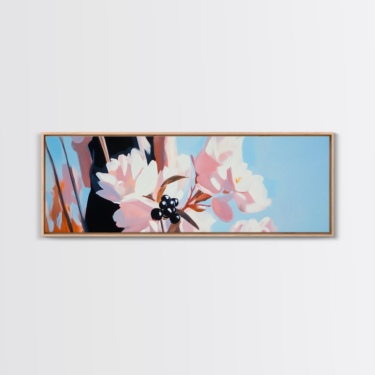 Cherry Blossoms, Floral Wall Art, Spring Decor, Nature Painting, Pastel Aesthetic, Elegant Botanical, Living Room, Canvas Print
