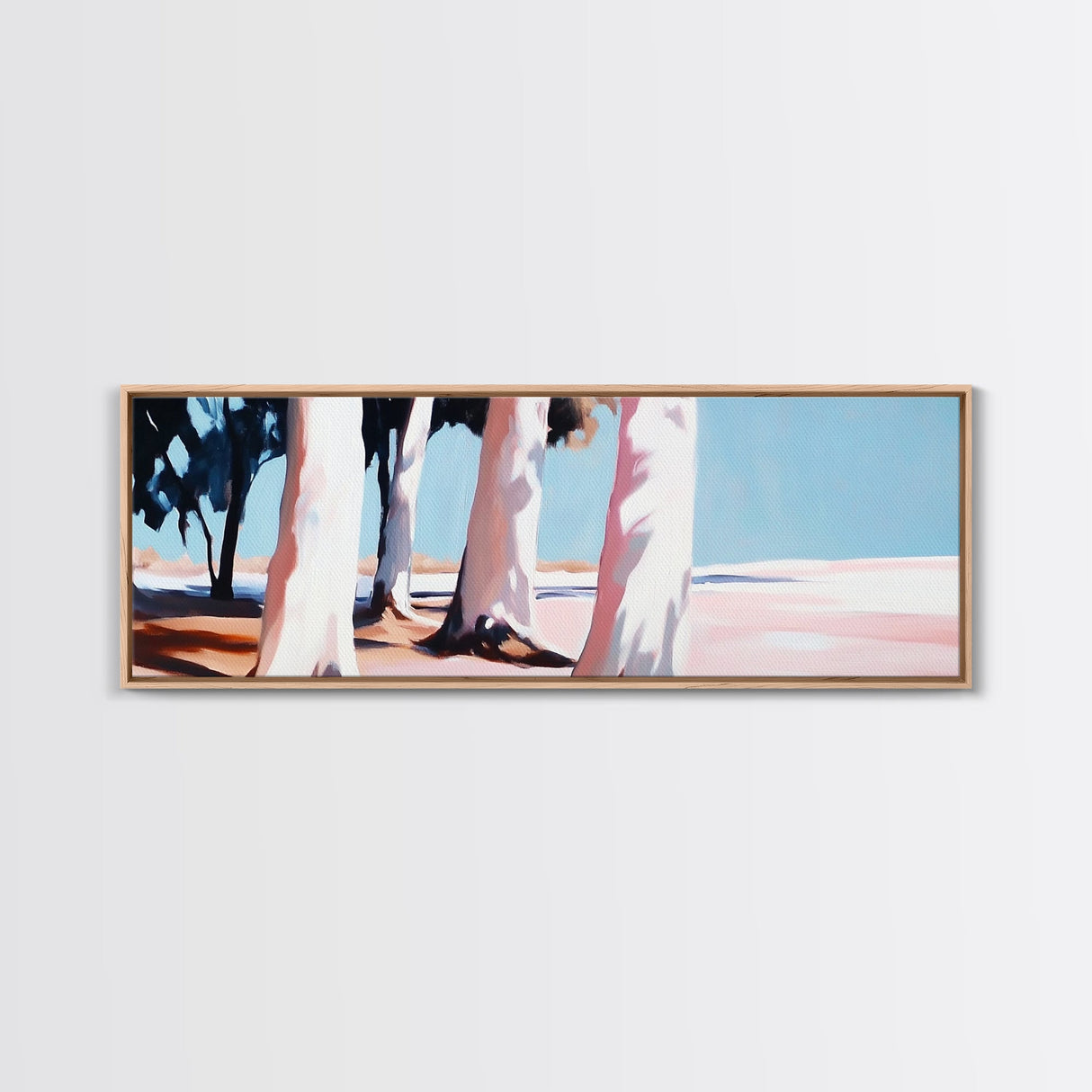 Seaside Trees, Coastal Serenity, Minimalist Nature Art, Zen Wall Decor, Neutral Home Aesthetic, Framed Canvas Print, Modern Tranquility