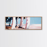Seaside Trees, Coastal Serenity, Minimalist Nature Art, Zen Wall Decor, Neutral Home Aesthetic, Framed Canvas Print, Modern Tranquility