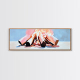 Burning Logs, Cozy Fireplace Art, Rustic Home Wall Decor, Framed Canvas Print, Warm Tones, Cabin Aesthetic, Relaxing Fire Art