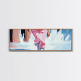 Beach Walk, Coastal Wall Art, Seascape Painting, Soft Pastel Home Decor, Minimalist Beach Aesthetic, Framed Canvas Print, Ocean Art