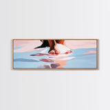 Barefoot Reflection, Beach Wall Art, Ocean Painting, Minimalist Coastal Decor, Modern Seascape, Framed Canvas Print, Boho Home Aesthetic