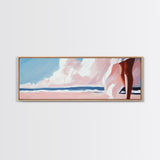 Sunset Glow, Pastel Sky, Tranquil Ocean, Soft Horizon, Canvas Print, Dreamy Beach Scene, Boho Aesthetic, Living Room Wall Art