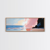 Ocean Sunset, Serene Beach, Coastal Decor, Canvas Print, Dreamy Seascape, Living Room Wall Art, Pastel Wall Art, Relaxing Artwork