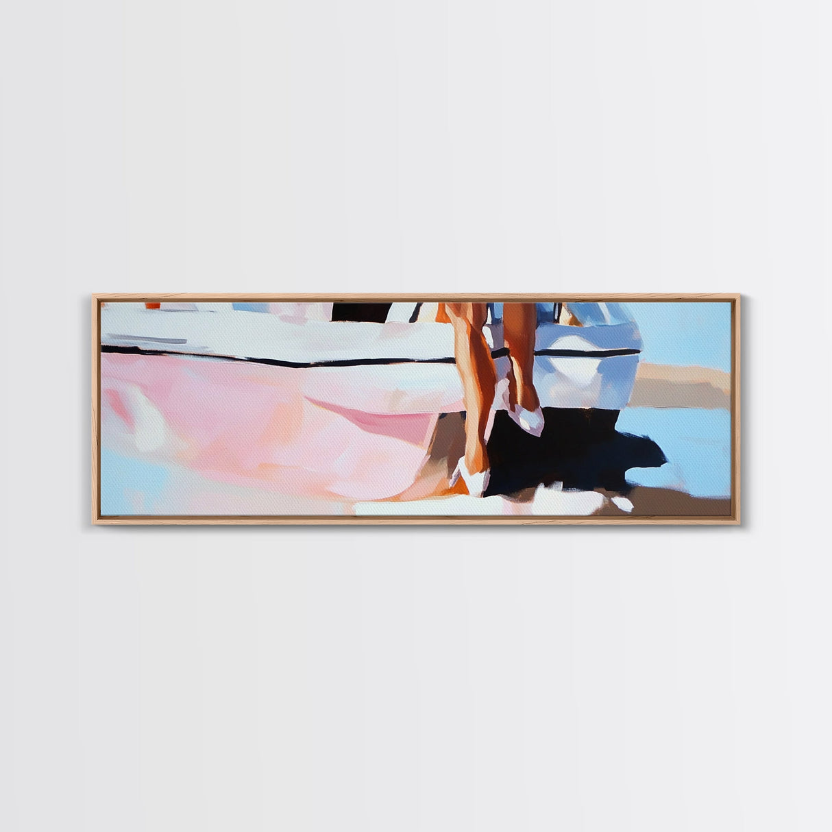 Sailboat Reflection, Nautical Art, Marina Landscape, Framed Canvas Print, Minimalist Coastal Decor, Ocean Painting, Living Room Wall Ar