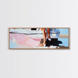 Sailboat Reflection, Nautical Art, Marina Landscape, Framed Canvas Print, Minimalist Coastal Decor, Ocean Painting, Living Room Wall Ar