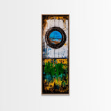 Nautical Window, Rustic Wood, Coastal Home, Canvas Print, Ocean View, Maritime Wall Art, Beach House Decor, Living Room Wall Art
