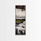 Black and White, Minimalist Landscape, Ocean View, Canvas Print, Modern Wall Art, Neutral Home Decor, Bedroom Artwork, Coastal Painting
