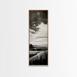 Stormy Horizon, Moody Landscape, Coastal View, Canvas Print, Black and White Art, Minimalist Painting, Modern Wall Decor, Office Art