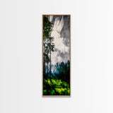 Misty Forest, Green Meadow, Sun Rays, Canvas Print, Nature Wall Art, Modern Landscape, Serene Decor, Living Room Art, Tranquil Home Decor