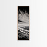 Monochrome Beach, Minimalist Seascape, Black And White Photography, Coastal Wall Art, Tranquil Shoreline, Modern Decor, Canvas Print
