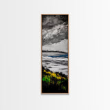 Coastal Horizon, Abstract Seascape Painting, Beach Wall Art, Framed Canvas Print, Office Decor, Ocean Waves Artwork, Living Room Art