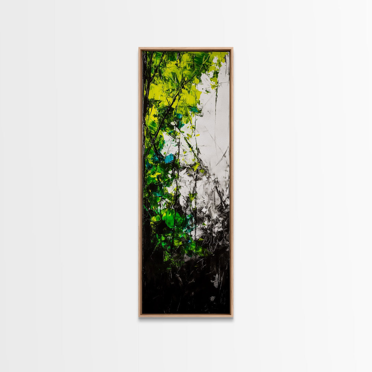 Vibrant Forest, Green Abstract Art, Nature Inspired Wall Decor, Framed Canvas Print, Rustic Home Decor, Boho Wall Art, Entryway Art