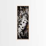Spotted Lizard, Nature Wildlife, Animal Art, Black White Reptile, Rustic Wall Decor, Unique Home Art, Framed Canvas Print