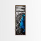 Glacier Lagoon, Arctic Blue Water, Winter Landscape, Iceberg Nature Art, Monochrome Minimalist, Bedroom Wall Art, Canvas Print