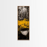 Abstract Yellow, Bold Modern Art, Textured Expressionist, High Contrast Decor, Contemporary Wall Accent, Framed Canvas Print