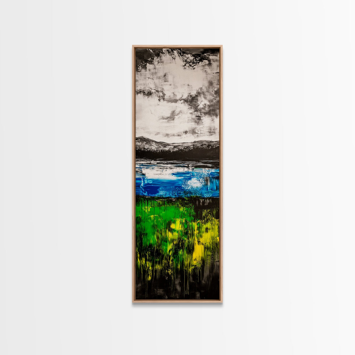 Mountain Reflections, Blue Green Abstract, Scenic Nature Art, Bold Landscape, Modern Home Aesthetic, Office Wall Decor, Canvas Print