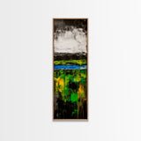 Abstract Landscape, Green Blue Art, Modern Wall Art, Framed Canvas Print, Office Decor, Large Artwork, Living Room Art, Minimalist Art
