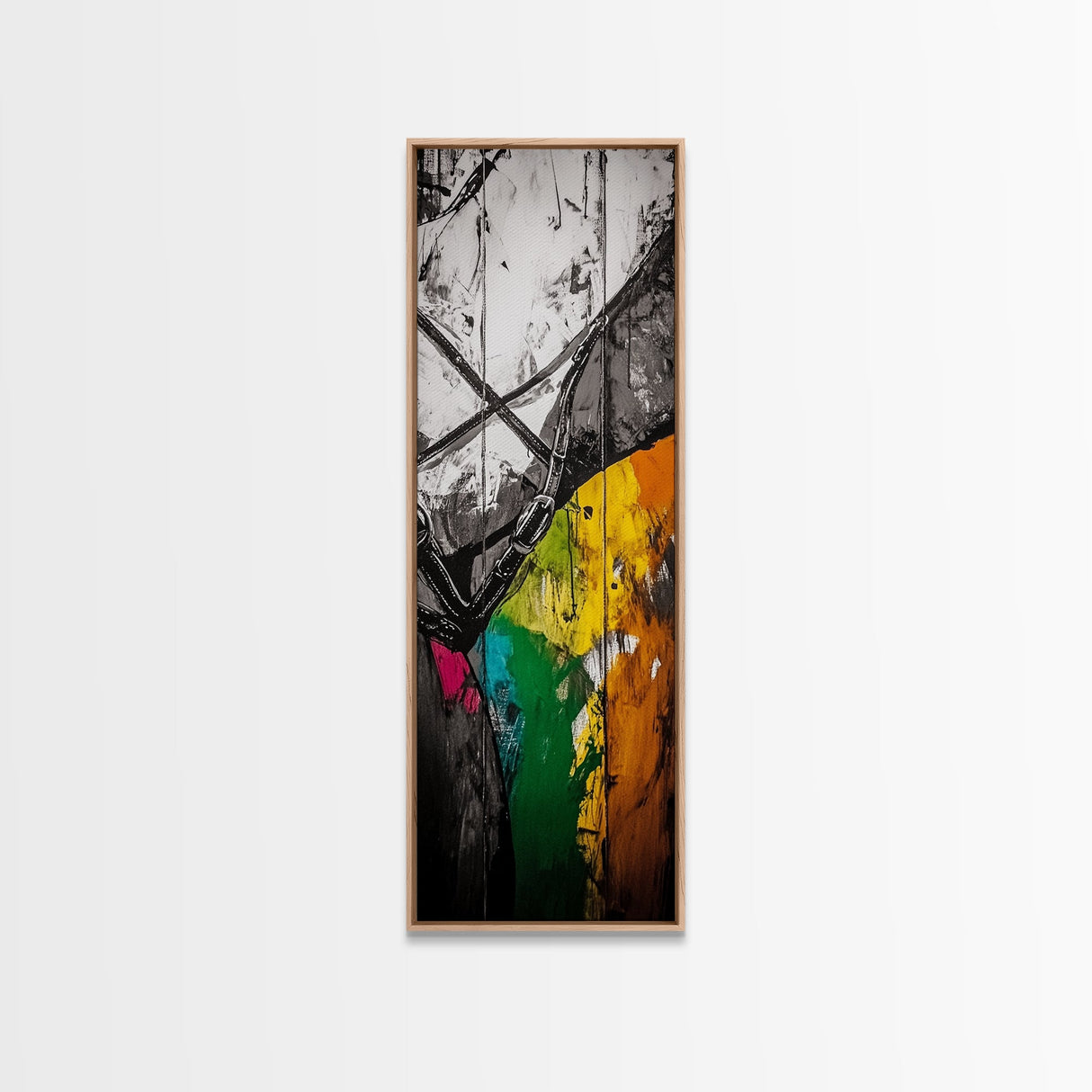 Horse Art, Abstract Equestrian, Rustic Canvas Print, Black White Wall Art, Living Room Artwork, Farmhouse Decor, Modern Western Art