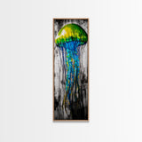 Jellyfish Art, Ocean Life, Colorful Abstract, Underwater Decor, Canvas Print, Modern Wall Art, Coastal Home, Living Room Art