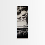 Black White, Misty Marsh, Monochrome Landscape, Minimalist Wall Art, Canvas Print, Modern Home Decor, Living Room Art, Nature Scene