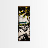 Hammock Beach View, Tropical Wall Art, Relaxing Coastal Scene, Boho Art, Canvas Print, Bedroom Decor, Palm Tree Art, Tranquil Vibes