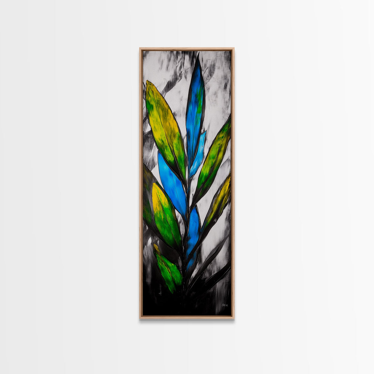 Tropical Leaves, Modern Botanical Art, Vibrant Green Decor, Canvas Print, Boho Home Decor, Nature Inspired Art, Living Room Wall Art