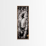 Loon and Birch, Woodland Wildlife Art, Black and White Bird Print, Canvas Print, Rustic Cabin Decor, Nature Inspired Wall Art