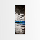 Mountain Lake, Blue Water, Canvas Print, Winter Landscape, Coastal Wall Decor, Rustic Home Art, Minimalist Nature Art, Office Wall Art