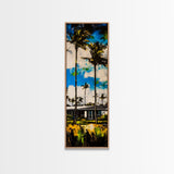 Modern Tropical Home Painting, Palm Trees Wall Art, Coastal Beach House Decor, Vibrant Blue and Green Art, Summer Wall Art, Canvas Print