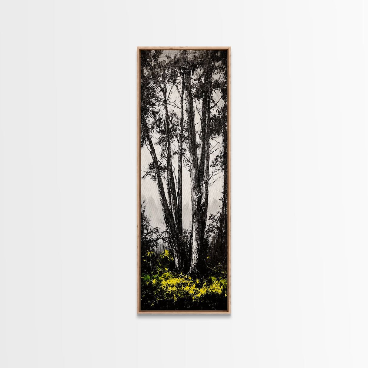 Black and White Tree Art, Forest Wall Decor, Nature Artwork, Minimalist Landscape, Rustic Home Decor, Office Art, Framed Canvas Print