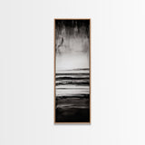 Black and White Seascape, Minimalist Ocean Horizon Art, Coastal Nautical Wall Decor, Modern Beach House Artwork, Framed Canvas Print