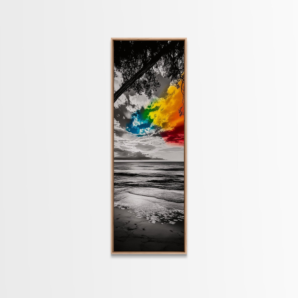 Colorful Beach Sky, Ocean Sunset Print, Coastal Photography, Seascape Art, Vibrant Wall Decor, Modern Home Art, Canvas Print