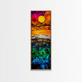 Vibrant Sunset, Landscape Art, Colorful Art, Nature Scene, Framed Canvas Print, Living Room Wall Art, Modern Home Decor, Autumn Wall Art