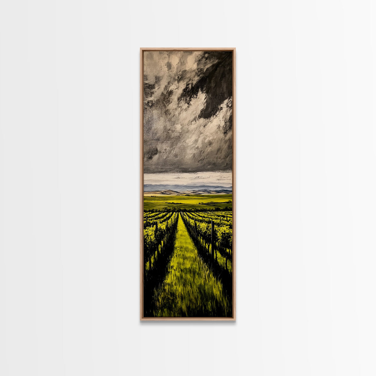Vineyard Path, Wine Country, Rustic Landscape, Wall Decor, Living Room Art, Framed Canvas Print, Countryside, Nature Artwork