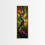 Vibrant Snake, Colorful Wildlife, Bold Abstract, Jungle Theme, Wall Decor, Framed Canvas Print, Living Room Art, Unique Home Design
