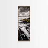Dramatic Seascape, Stormy Ocean Art, Coastal Painting, Black and White Art, Monochrome Home Decor, Canvas Print, Living Room Accent